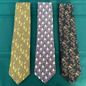 Vintage Audrey Buchner Lot of 3 Christmas Ties Excellent Condition 100% Silk